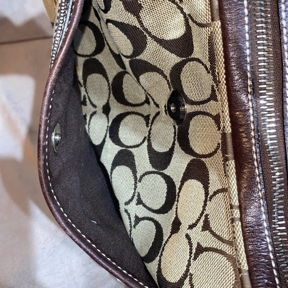 COACH 6045 Signature Canvas Half Moon Handbag - Brown Y2K - Picture 15 of 16